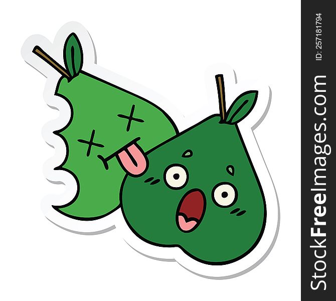Sticker Of A Cute Cartoon Pears