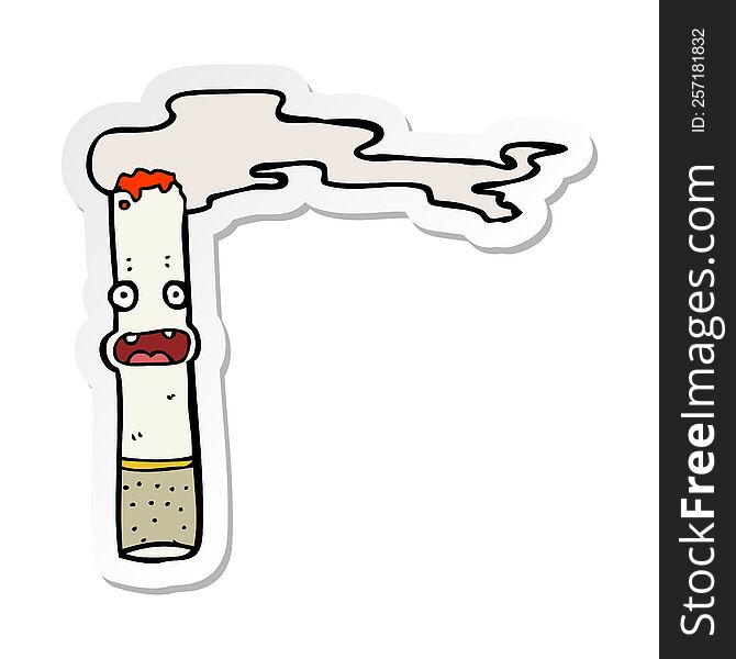 sticker of a cartoon cigarette