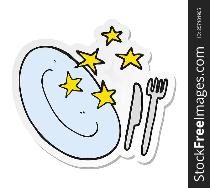 sticker of a cartoon clean plate