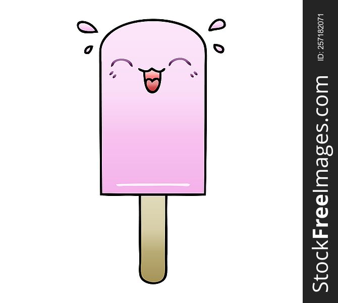 gradient shaded quirky cartoon ice lolly. gradient shaded quirky cartoon ice lolly