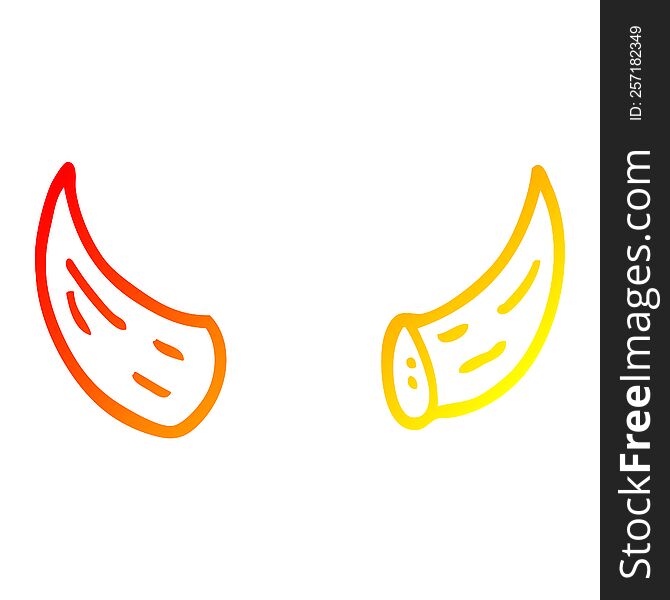 warm gradient line drawing cartoon horns