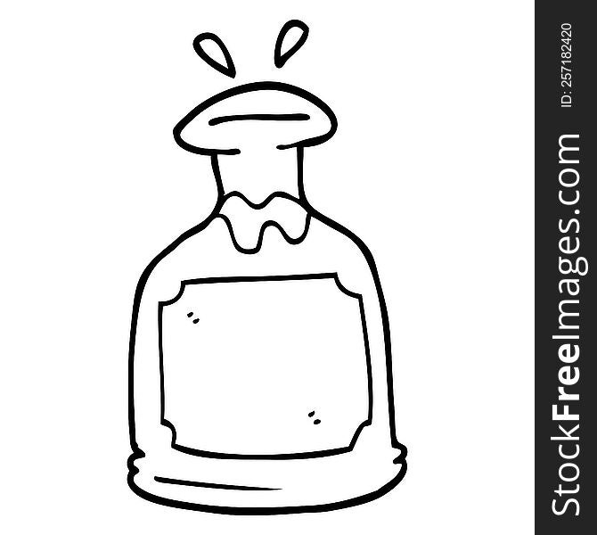 line drawing cartoon whiskey decanter