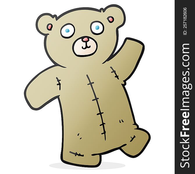 freehand drawn cartoon teddy bear