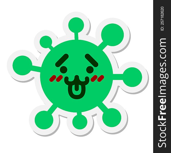 cute blushing animal virus sticker