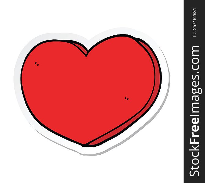 Sticker Of A Cartoon Heart