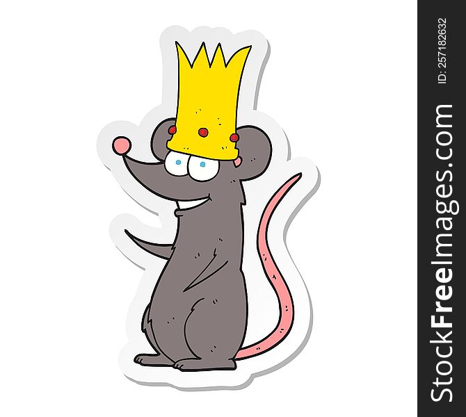 sticker of a cartoon king rat