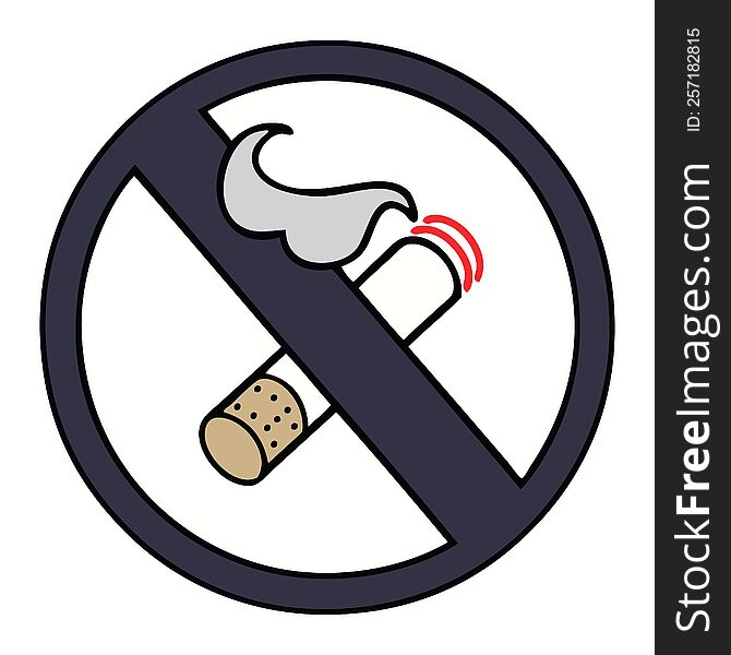 Cute Cartoon No Smoking Allowed Sign