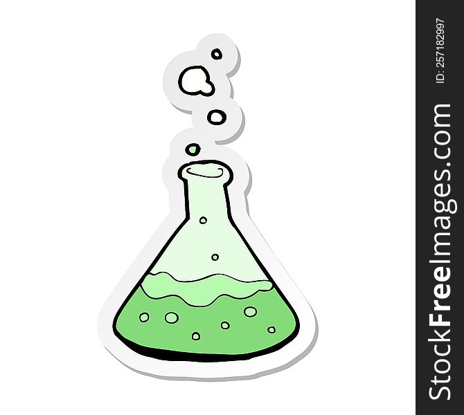 Sticker Of A Cartoon Science Chemicals