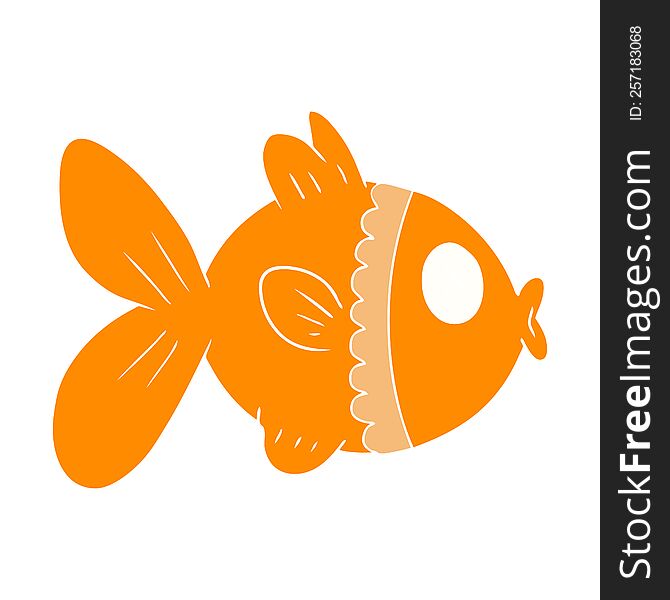 Flat Color Style Cartoon Goldfish