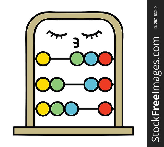 cute cartoon of a abacus. cute cartoon of a abacus