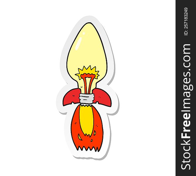 sticker of a cartoon amazing rocket ship of an idea