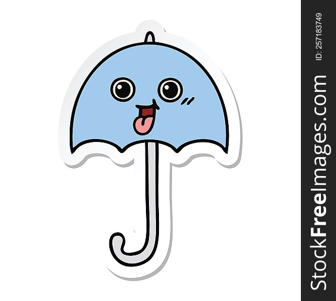 Sticker Of A Cute Cartoon Umbrella