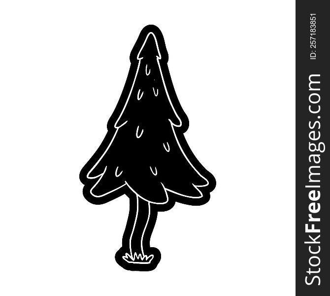 cartoon icon of woodland pine trees. cartoon icon of woodland pine trees