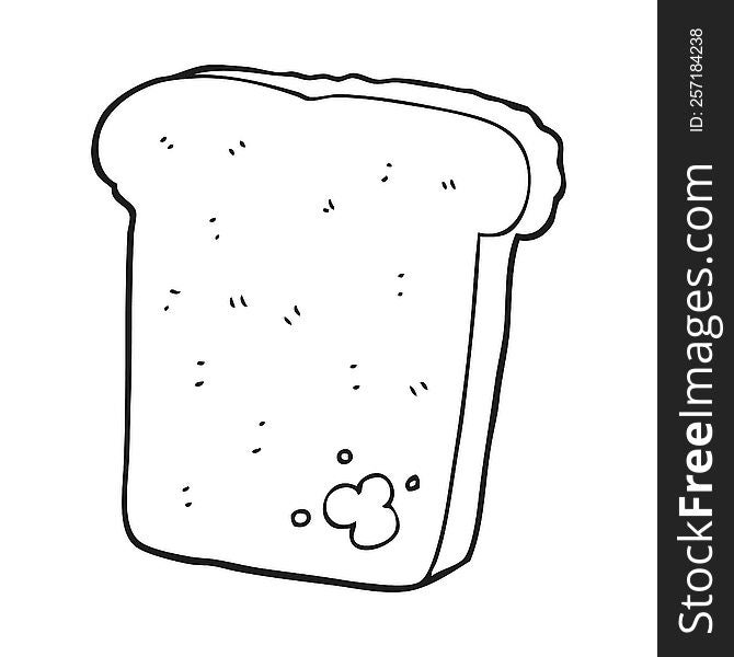 freehand drawn black and white cartoon mouldy bread