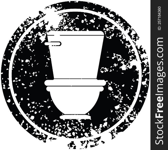 toilet circular distressed symbol vector illustration