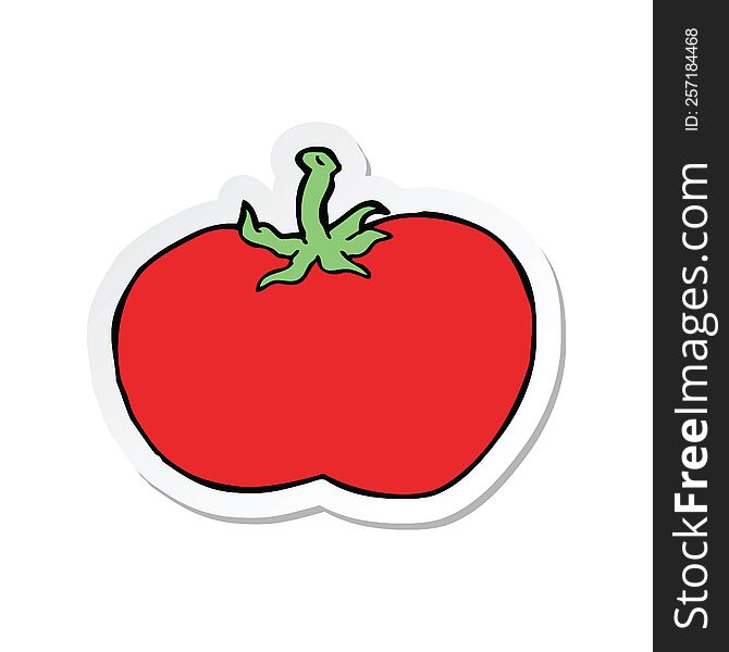 sticker of a cartoon tomato