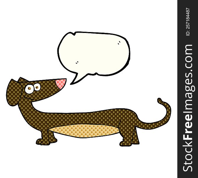 freehand drawn comic book speech bubble cartoon dachshund