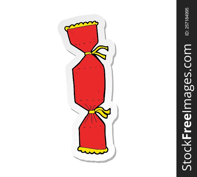 Sticker Of A Cartoon Christmas Cracker