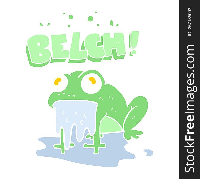 flat color illustration of gross little frog. flat color illustration of gross little frog