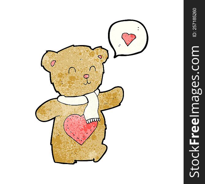 Cartoon Cute Bear With Love Heart