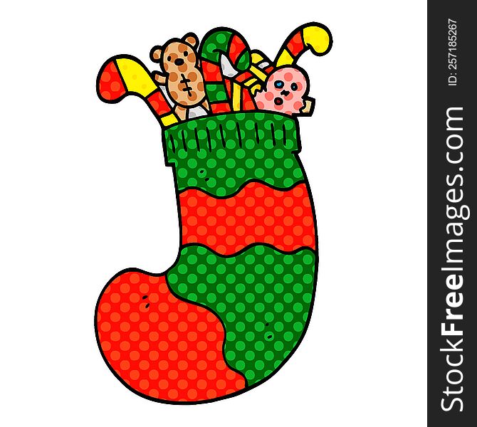 Cartoon Doodle Christmas Stocking