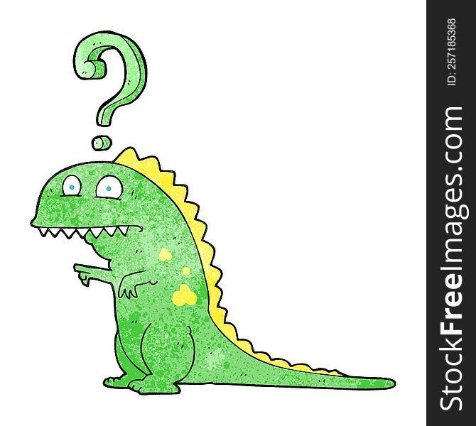 Textured Cartoon Confused Dinosaur
