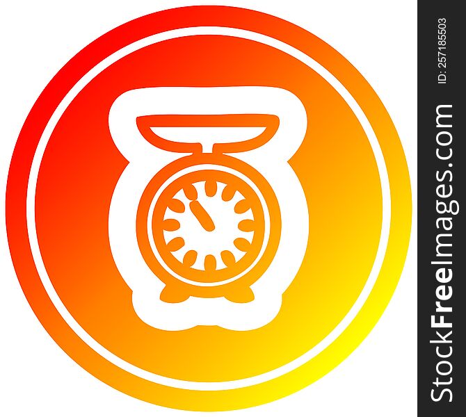 weighing scales circular in hot gradient spectrum