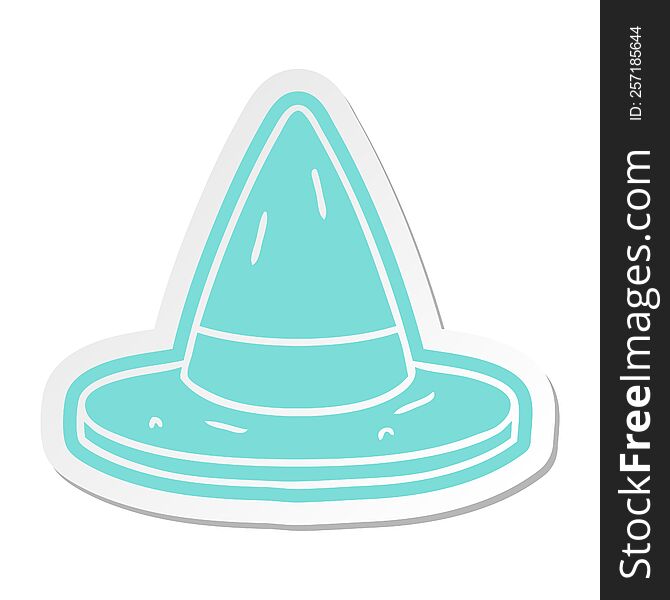 Cartoon Sticker Of A Witches Hat