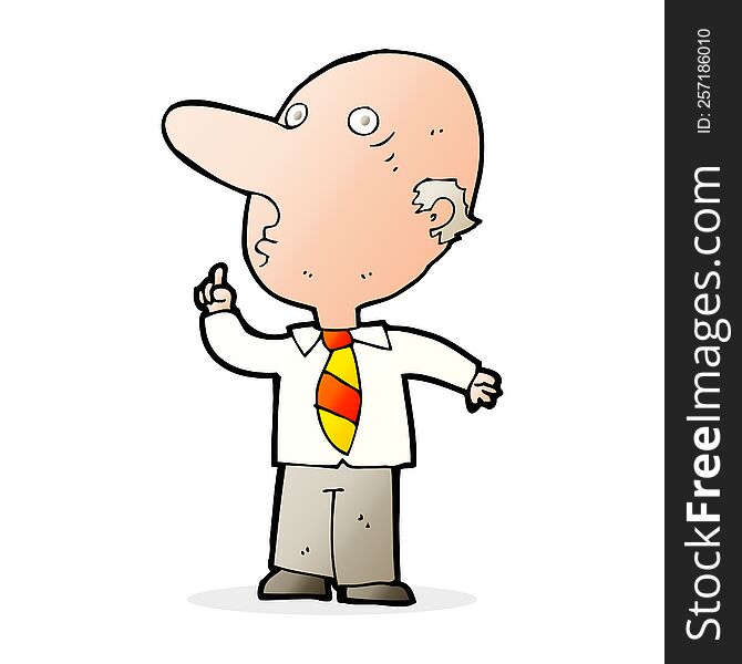 cartoon bald man asking question