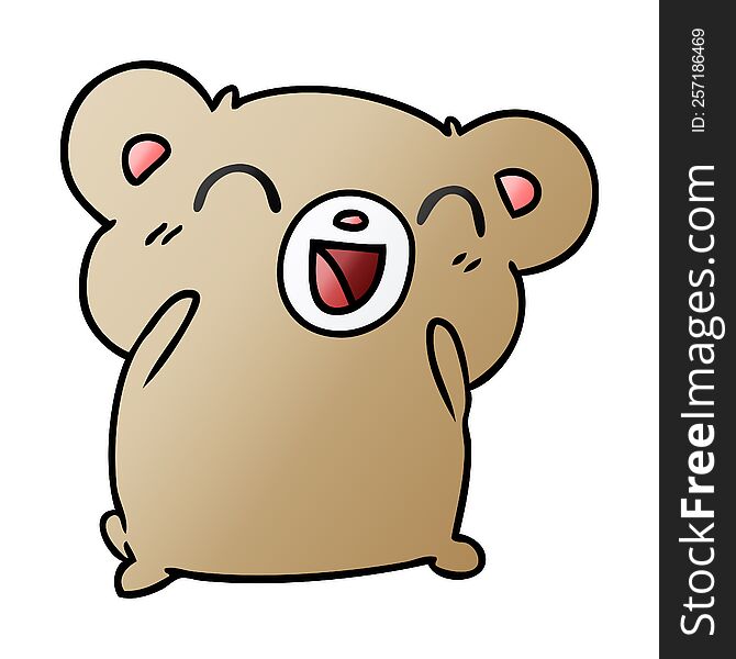 gradient cartoon illustration kawaii cute teddy bear. gradient cartoon illustration kawaii cute teddy bear