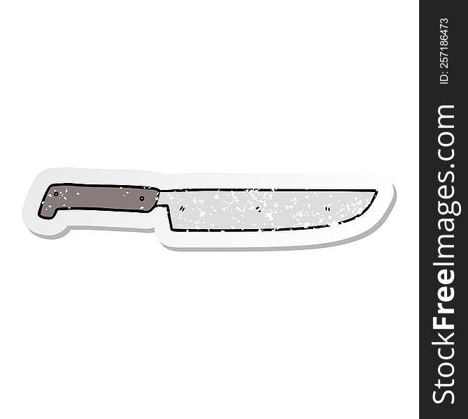 Distressed Sticker Of A Cartoon Kitchen Knife