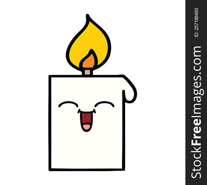Cute Cartoon Lit Candle