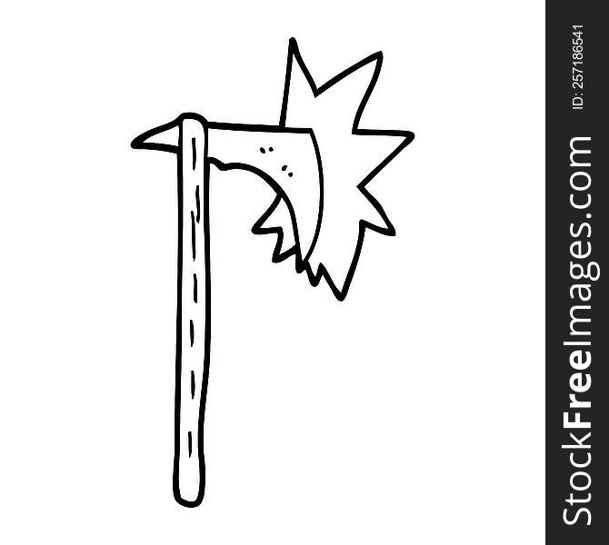 line drawing cartoon sharp axe