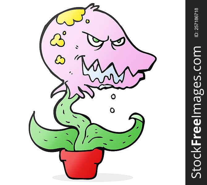 freehand drawn cartoon monster plant