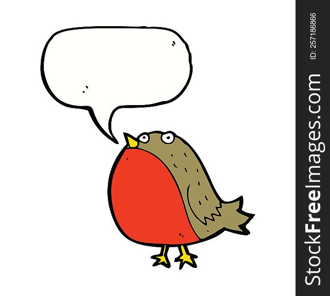 Cartoon Robin With Speech Bubble