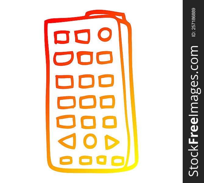 warm gradient line drawing of a cartoon remote control