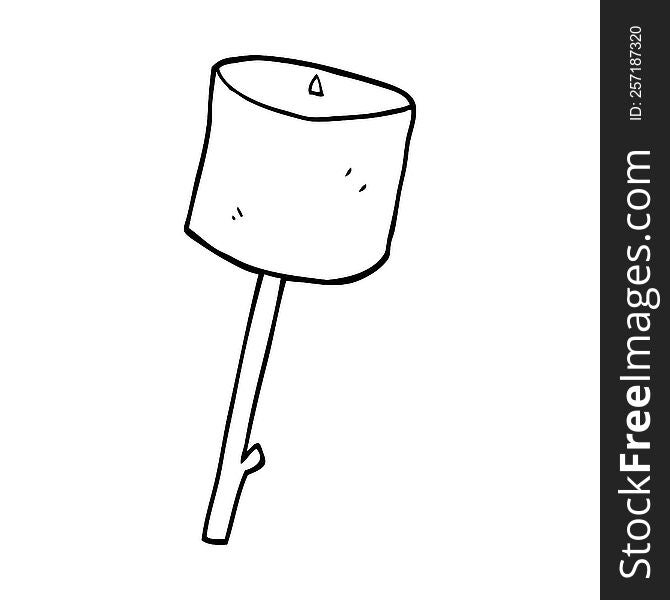 line drawing cartoon toasted marshmallow