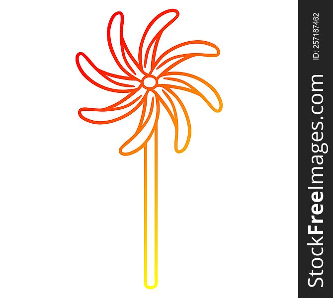 warm gradient line drawing of a toy windmill