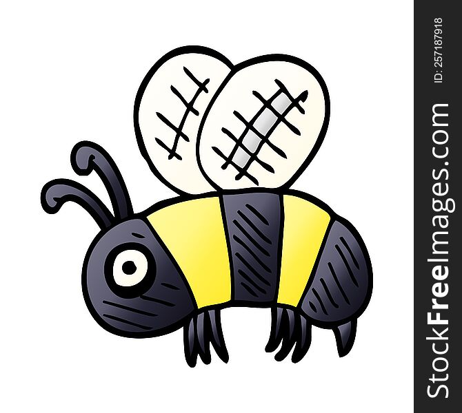 cartoon doodle anxious bee