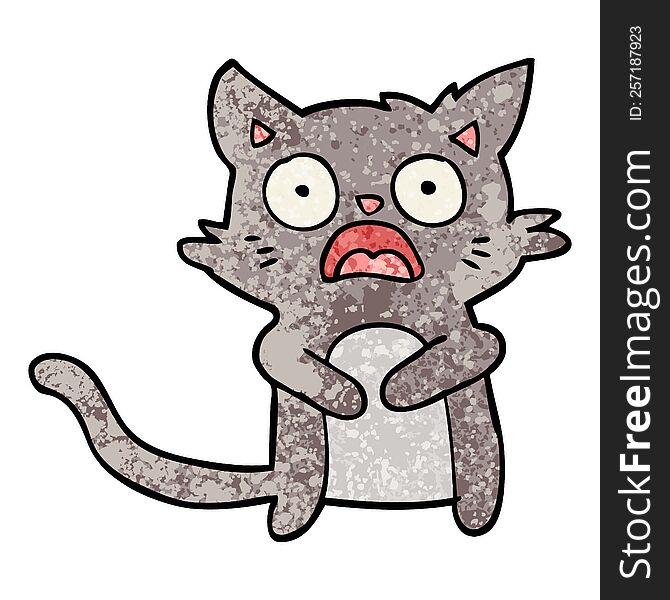 cartoon horrified cat. cartoon horrified cat