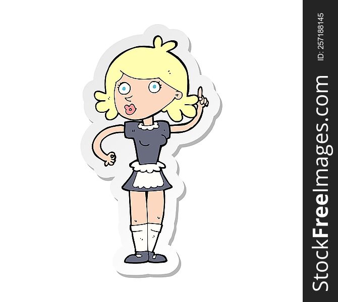 Sticker Of A Cartoon Surprised Maid