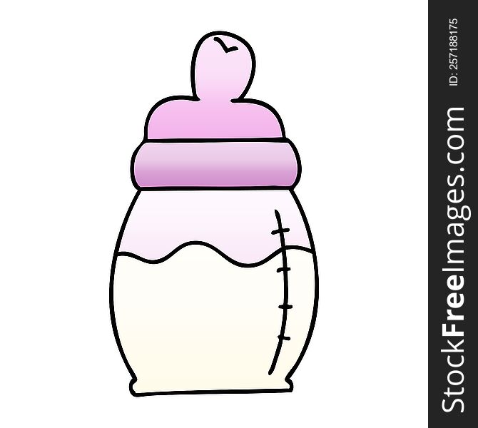 quirky gradient shaded cartoon baby milk bottle