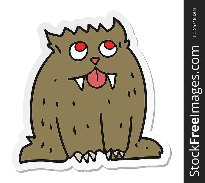 sticker of a cartoon beast