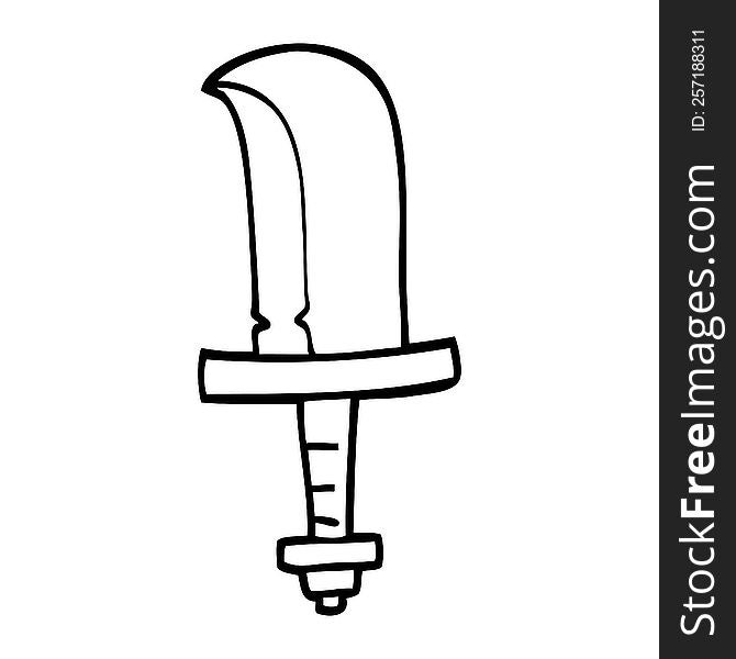 Line Drawing Cartoon Old Dagger