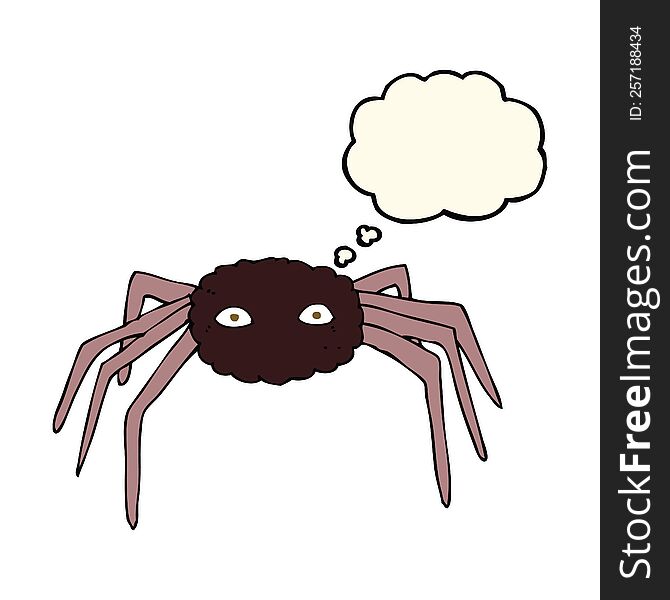 Cartoon Spider With Thought Bubble