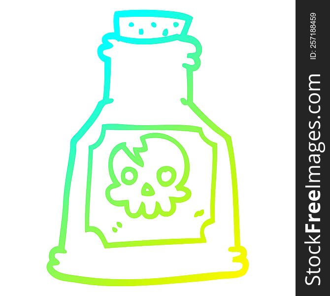 Cold Gradient Line Drawing Cartoon Poison Bottle