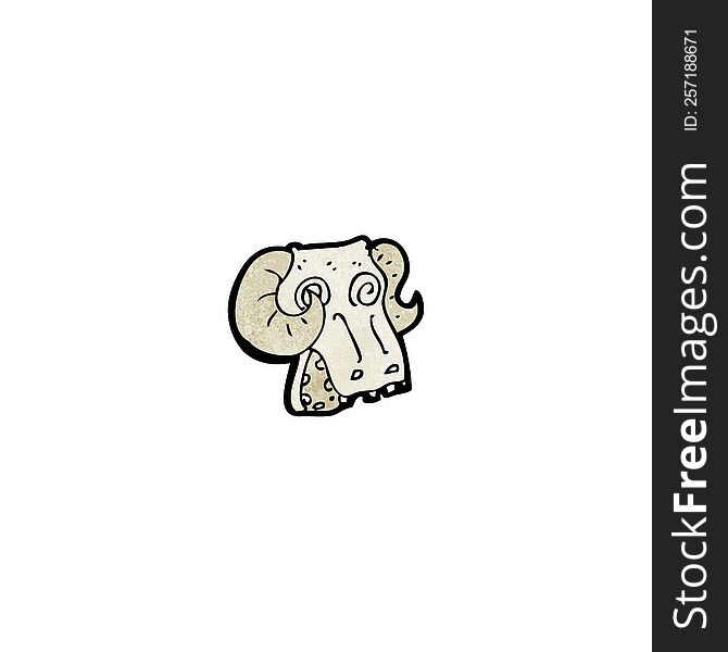 spooky ram skull cartoon