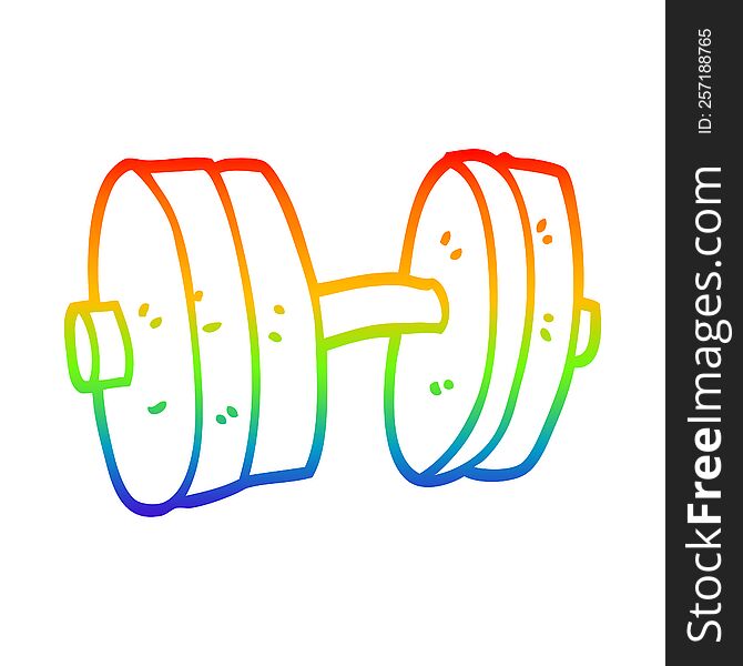 Rainbow Gradient Line Drawing Cartoon Weights