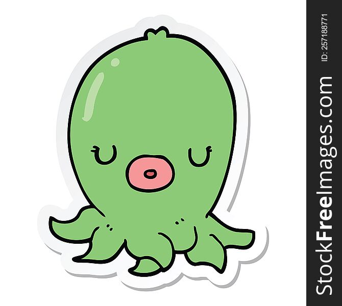 Sticker Of A Cartoon Octopus