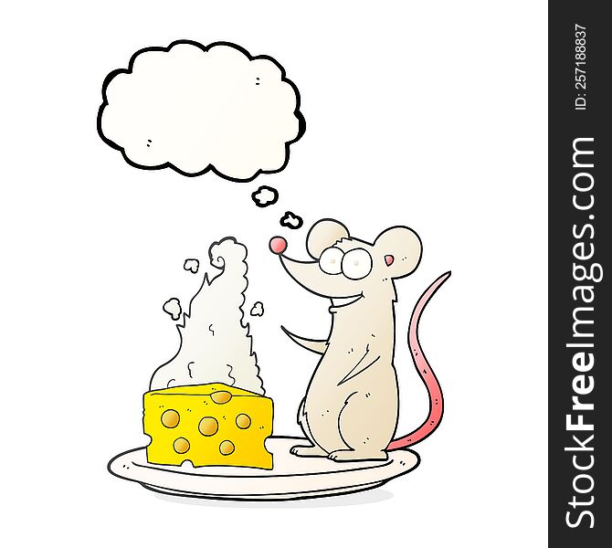 Thought Bubble Cartoon Mouse With Cheese